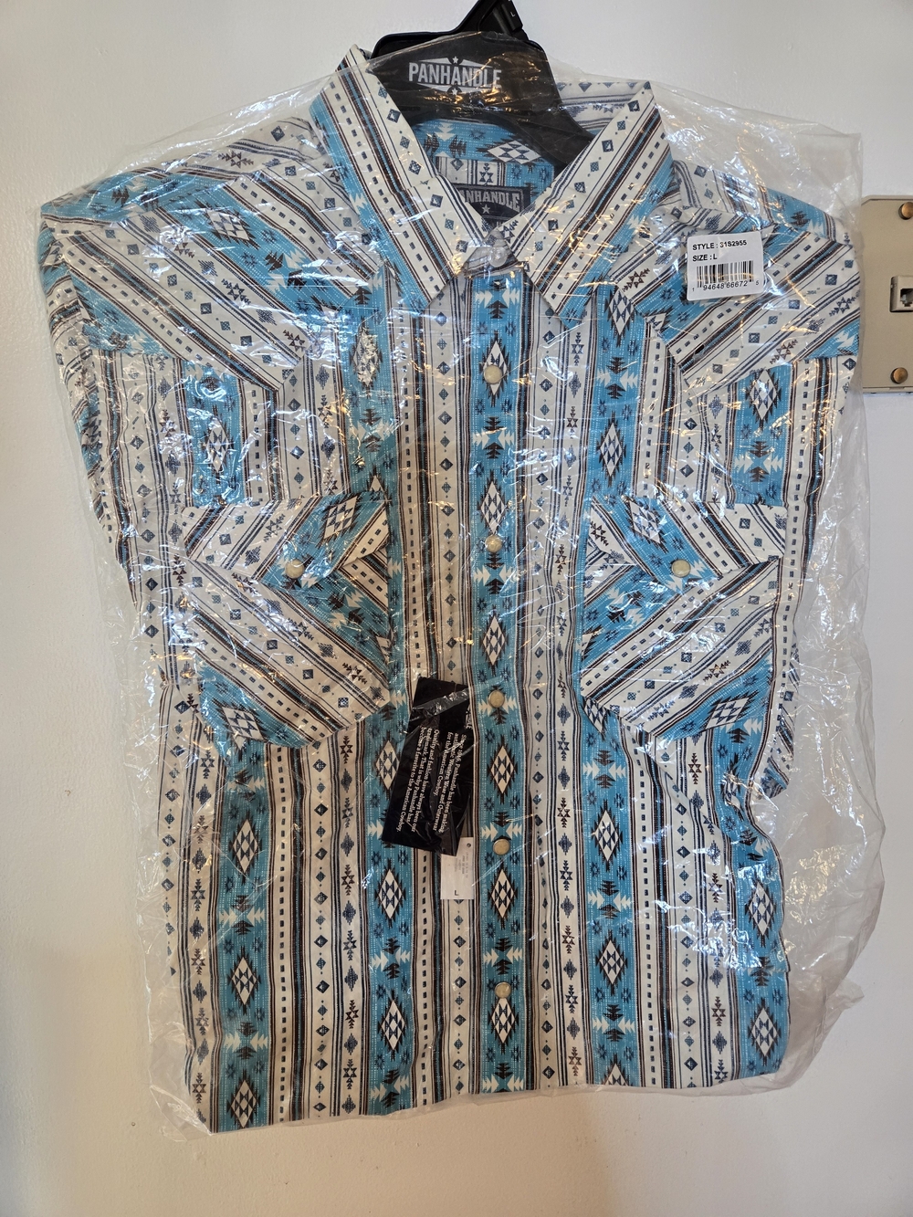 Panhandle Western TShirt in Turquoise Aztec Stripe